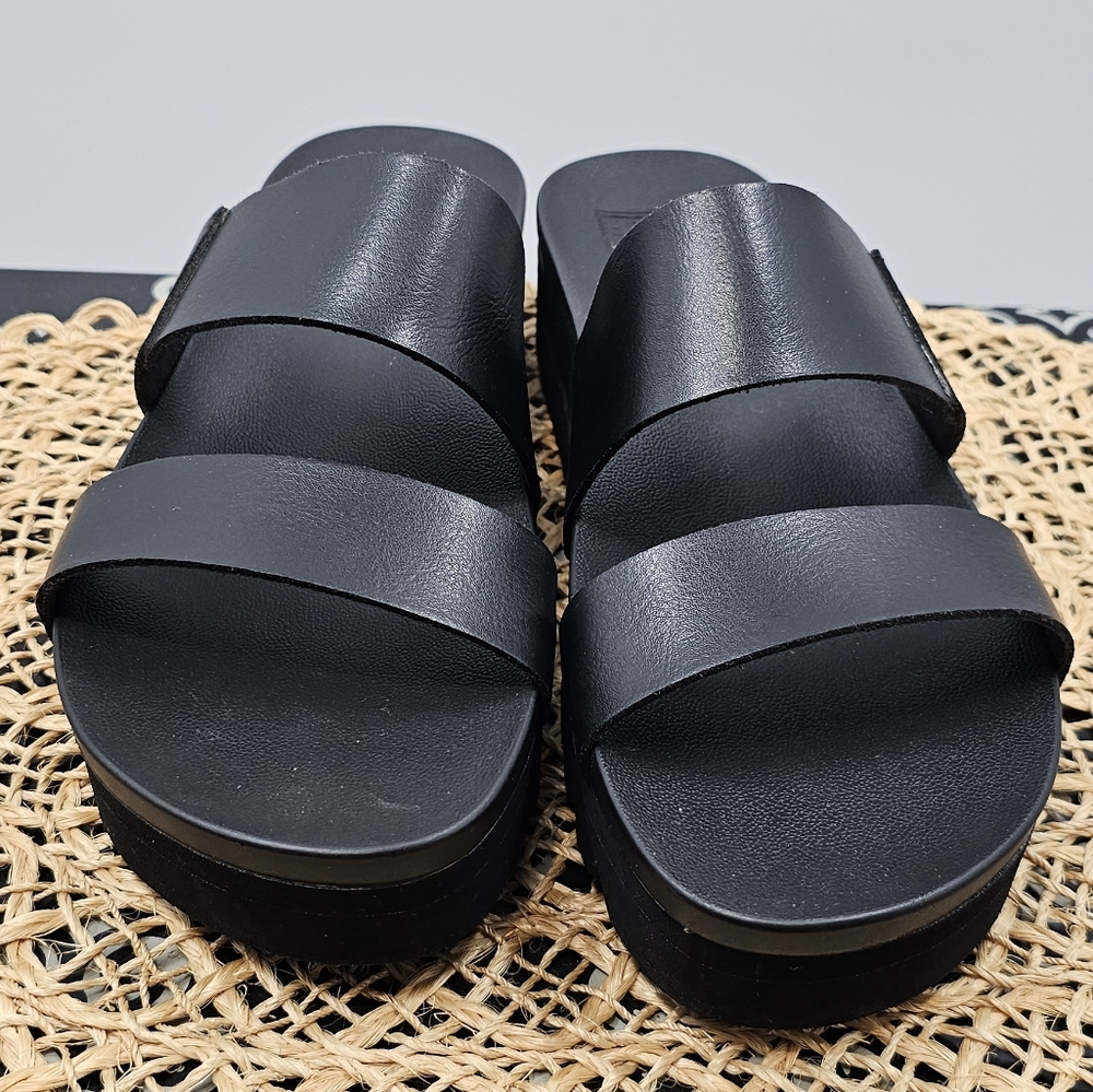 Reef Women’s Black Double-Strap Platform Slide Sandals - Picture 5 of 9